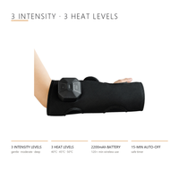 Masseur de bras et de poignet sans fil à compression d'air, 3 niveaux de chaleur, rechargeable, enveloppement de massage pour le bras et la main