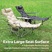 Chaise pliante inclinable légère et durable, rembourrée en coton, réglable sur quatre positions, mobilier d'extérieur moderne, camping, plage, pique-nique