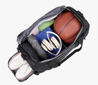 Sac de voyage en polyester imperméable de grande capacité avec logo personnalisé, pour la salle de sport, les sports, la remise en forme, avec compartiment pour chaussures