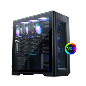 Boîtier de jeu PC haut de gamme Phanteks Full Tower ATX avec panneau latéral en verre trempé noir, ports USB, Windows, en stock - Product Image 2