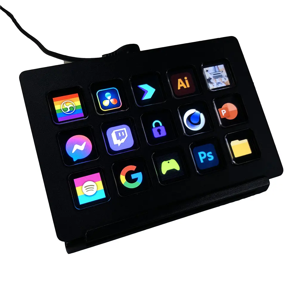 15 tombol makro untuk memicu aksi dalam aplikasi dan perangkat lunak seperti OBS Twitch YouTube dan lebih banyak Stream Deck untuk Mac dan PC