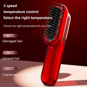 หวีนวดศีรษะแบบพกพาไร้สาย ทำจากพลาสติก พร้อมแสงสีแดง ช่วยดูแลเส้นผม ลดผมชี้ฟู แก้ผมพันกัน พร้อมที่ม้วนผมแบบให้ความร้อนเร็ว - Product Image 2