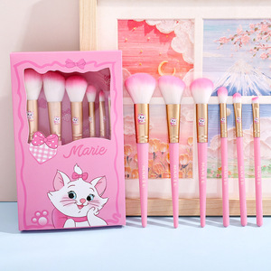 Ensemble de pinceaux de maquillage rose Marie Cat AristoCats, 6 pièces, poils doux, Kit de pinceaux cosmétiques pour filles, outils de maquillage - Product Image 1