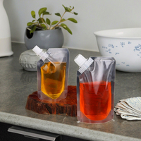 Vente en gros plastique transparent jetable boisson Whisky lait thé café boisson jus eau liquide pochette de voyage portable à bec verseur
