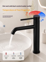 Robinet de lavabo en acier inoxydable 304 à poignée unique et à trou unique, avec cartouche céramique et revêtement PVD multicolore pour salle de bain