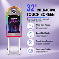 Vente directe d'usine - Machine de photomaton avec miroir arqué, écran tactile de 32 pouces, impression instantanée, miroir magique pour selfie