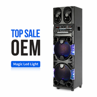 TAO-1021 Enceinte de danse carrée la plus vendue, double 10 pouces, pour extérieur, enceinte chariot, subwoofer portable haute puissance pour karaoké, RGB