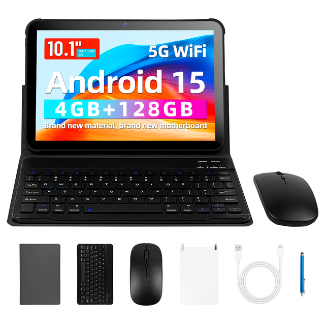 New 10.1inch Capacitive Screen Android 15 WiFi Tablet Penta Core 5G 4GB/128GB Storage 5000mAh Battery