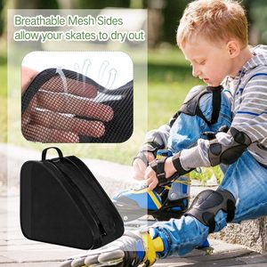 Sac à roulettes/sac à patins à glace respirant en Oxford de grande capacité avec fermeture éclair pour garçons, filles et adultes - Product Image 4