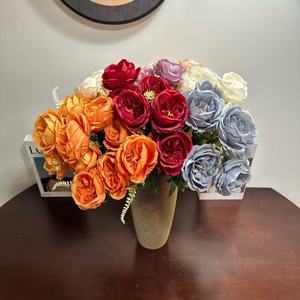 Roses artificielles Junheyuan, branche unique, fleurs en soie, décoration de bureau, arrangement pour mariage et maison - Product Image 2