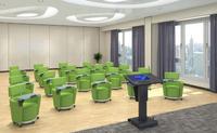 Pupitre électrique de haute qualité à hauteur réglable IOT contrôlant le podium du microphone sans fil Table de discours de l'enseignant de la classe