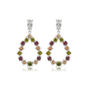 Pendientes Largos de Plata de Ley con Baño de Oro Rosa para Mujer, con Circonitas Cúbicas Brillantes en Forma de Estrella, Ideales para Bodas y Fiestas - Product Image 5