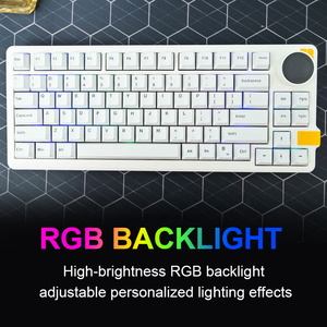 Bàn phím cơ 83 phím với núm Màn hình RGB đèn nền chơi game Bàn Phím Cơ Ba chế độ Bàn phím cơ không dây - Product Image 5