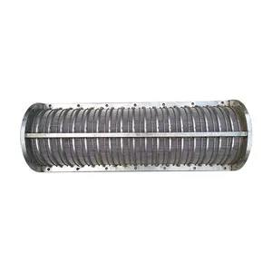 SS 304 cow dung dewatering filtration wedge wire mesh trommel screen