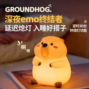 Cross-border Best-selling Marmot Cartoon Design Silicone LED Night <strong>Light</strong> <strong>Table</strong> Lamp Built-in Battery Adjustable Brightness - Product Image 4
