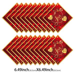 Décoration de fête sur le thème de la Saint-Valentin, vaisselle jetable en carton blanc, assiettes en papier de 7 pouces/9 pouces, gobelets, serviettes, mariage - Product Image 5