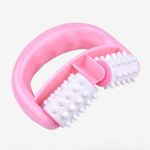 Barato rosa azul verde mango de plástico TPE rodillo de Masaje linfático palo Anti celulitis masajeadores de mano - Product Image 1