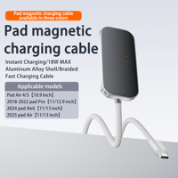 Câble de charge magnétique PD de 2 m adapté à l'iPad Pro Air, charge par contact arrière, câble tressé en nylon, charge rapide 18 W