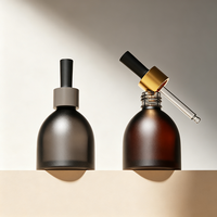 Emballage d'huile capillaire personnalisé, flacon en verre recyclable de 15, 20, 30 ml, flacon compte-gouttes en verre transparent vert pour huile essentielle