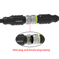Conector M12 de 8 pines, código X, enchufe de aviación, conectores macho hembra, conector Circular hermético
