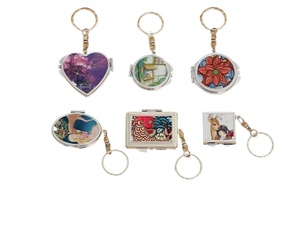 Heart Shaped <b>Mirror</b> Keychain - Custom Logo Metal Keyring for Promotional Gifts & DIY Crafts - Product Image 4