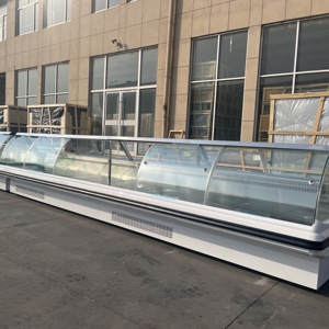 Deli cửa kính Máy làm lạnh tủ đông làm mát tủ lạnh Thiết bị bán thịt mở cửa tươi thịt hiển thị mát Showcase - Product Image 6