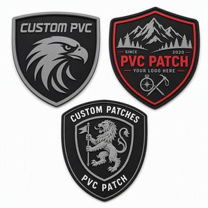 Patchs en PVC 3D personnalisés avec logo en relief souple pour vêtements, avec <span class=keywords><strong>velcro</strong></span> - Product Image 2