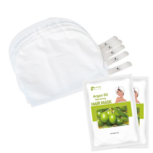 Feuille de <span class=keywords><strong>masque</strong></span> de traitement de spa à la kératine au collagène à l'huile d'argan nourrissante végétalienne Capuchon de feuille de cheveux infusée d'acide hyaluronique - Product Image 4