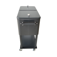 Chariot de jardin d'isolation de boîte de refroidisseur de vin en métal de style rétro avec le seau à glace pour des boissons