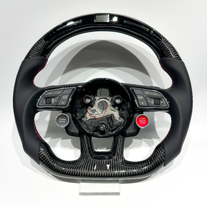 Volant sport en fibre de carbone personnalisé pour <span class=keywords><strong>Audi</strong></span> Série Berline A3 A4 A5 S3 <span class=keywords><strong>S4</strong></span> S5 RS3 RS4 RS5, design en forme de D avec palettes de changement de vitesse - Product Image 1