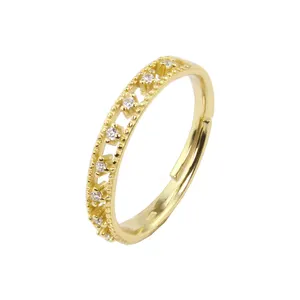 simple designs cz cubic zircon 14k gold plated solid 925 sterling silver bridal wedding ring