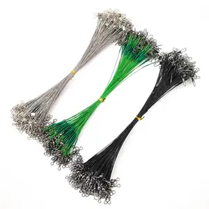 100 Uds 10cm-30cm 3 colores línea líder de pesca de acero inoxidable 30lb Jig cable líder de pesca con conexión giratoria y broches