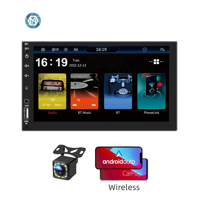 Universal Touch Screen 2 Din 7 Inch Car Radio Dvd Player Multimedia Car Stereo With Wireless Carplay