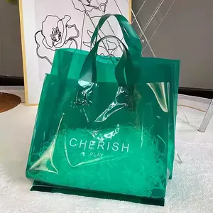 Bolsa de plástico semitransparente gruesa con logotipo personalizado, bolso de mano para ropa, regalos, compras, cumpleaños, fiesta, bolsa de embalaje - Product Image 1