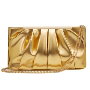 Bolso de Mano Cuadrado Plisado de Lujo para Mujer, de Cuero PU, para Eventos Formales, Cenas y Citas - Product Image 1
