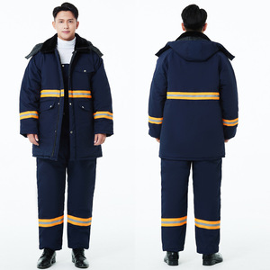 Pantalon <span class=keywords><strong>de</strong></span> <span class=keywords><strong>travail</strong></span> pour garçons, chaud, anti-plis, haute visibilité, avec bretelles longues, rembourré en coton, pour entrepôts frigorifiques et réparation automobile - Product Image 2