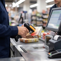 Lector de Códigos QR 2D Inalámbrico de Alta Velocidad con Puerto USB, Escáner de Códigos de Barras 2D para Supermercados y Tiendas de Abarrotes