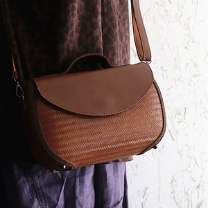 Bamboo Weaving Crossbody Bag Handmade Cover Type Everyday Outfits Fall 2023 - Product Image 1