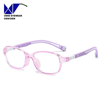 Lunettes optiques rectangulaires personnalisées OEM TPEE&TR90, anti-lumière bleue, pour enfants et adolescents, taille 48-18-125, fabricant chinois