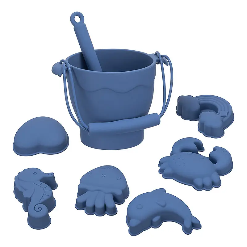 Innovatieve Custom Zomer Bpa Gratis Kinderen Strandspeelgoed Siliconen Gereedschap Set Kids Baby Strand En Zand Speelgoed Emmer Set