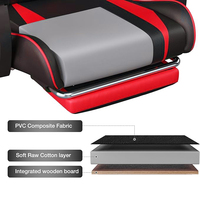 Nouvel Fauteuil de Jeu Pivotant Économique avec Appui-tête Rotation 360° Refroidissant en PVC, Construction Métallique, Dossier Réglable, Design Ergonomique Européen