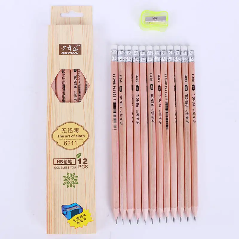 SHAO NIAN पै S6211 सस्ते थोक लकड़ी पेंसिल बच्चों को पेंसिल