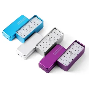 Dental 72 Holes Manual Endo <b>Box</b> Metallic Disinfection <b>Box</b> Autoclave Sterilizer Case Holder for Endo <b>Files</b> Diamond Burs - Product Image 6