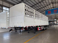 Remorque de clôture de pieu d'animal de bétail de transport sûr de double pont de 50T