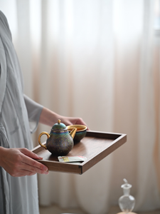 Gỗ rắn Walnut Art Deco phục vụ khay truyền thống mộc kỹ thuật chịu nhiệt đa chức năng bàn nhà tổ chức - Product Image 5