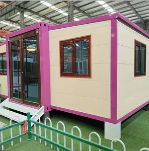 Einfaches faltbares 40-Fuß-20-Fuß-Ferrzeug Container erweiterbares Haus leichter Stahl mobiles Fertighaus 3 Schlafzimmer mit Küche