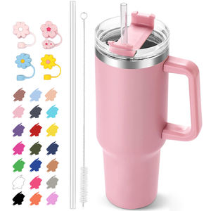 40oz Stainless Steel Travel Tumbler with Handle and for Convenient 2-in-1 Lid Sublimation Design - Product Image 1