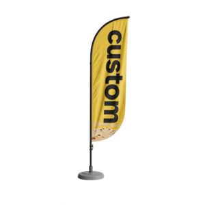Banderas de Playa Personalizadas con Impresión Digital de Plumas Curvas, Impresión en Vinilo - Product Image 1