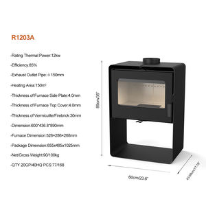 12KW R1203A Poêle à bois moderne autoportant Chauffage intérieur Foyer à bois personnalisable à vendre - Product Image 3