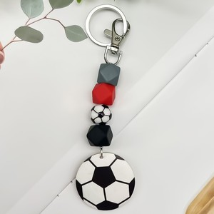 Llavero de Silicona con Estampado Deportivo <span class=keywords><strong>2026</strong></span>, Colgante de Madera con Cuentas, para Regalo del Día de la Madre - Product Image 2